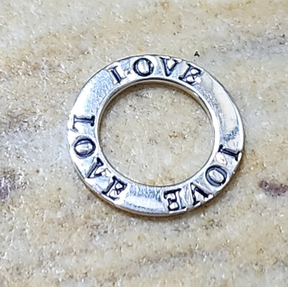 Love Affirmation 925 Solid Sterling Silver Circle… - image 1